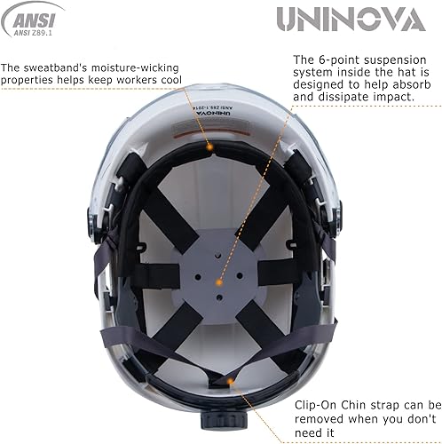 Miniatura 6 de Uninova - Casco de seguridad, hecho de ABS, ajustable, con suspensión de seis puntos, perfecto para montar a caballo, escalar y la construcción