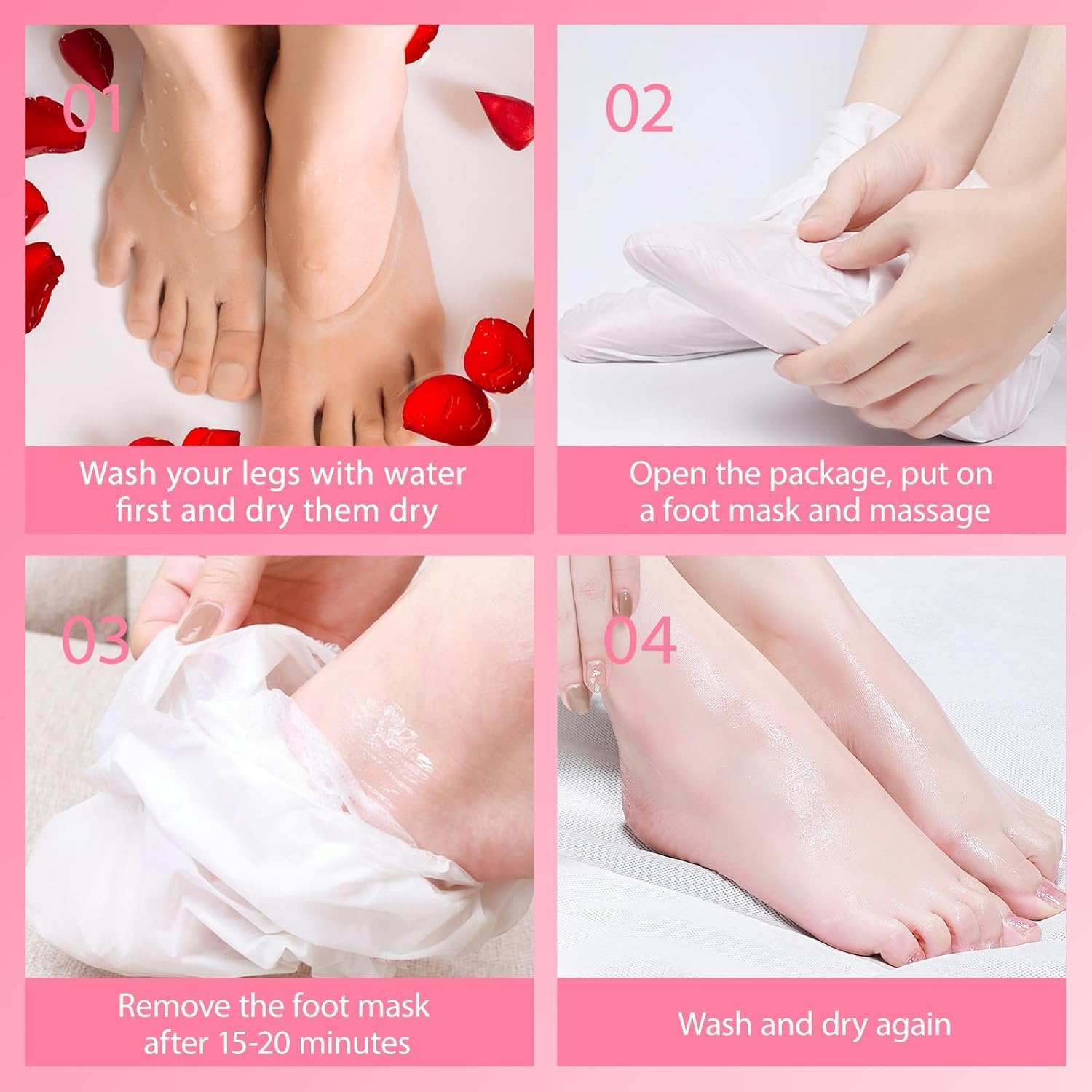 iYOGIzz Foot Peel Mask for Dead Skin Removal, Exfoliating Callus Remover Spa Treatment, Deep Nourishing Skin Renewal for Dry Cracked Feet for Men & Women (Cherry) 4