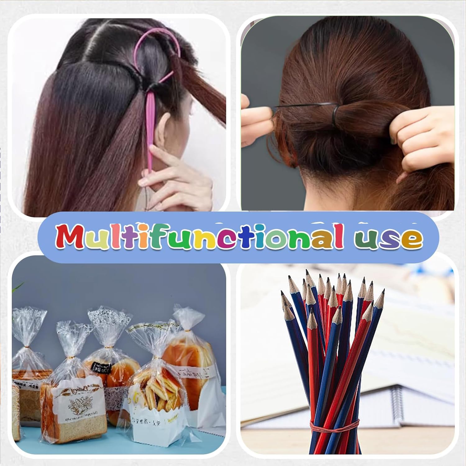 WUBAYI 2500 Gomas del Pelo Pequeñas, Gomas Invisibles Transparentes/Negras/Marrones, Horquillas Mini para Mujeres Niñas Hombres Niños, Bandas de Goma Suaves para Peinados Infantiles/Bodas