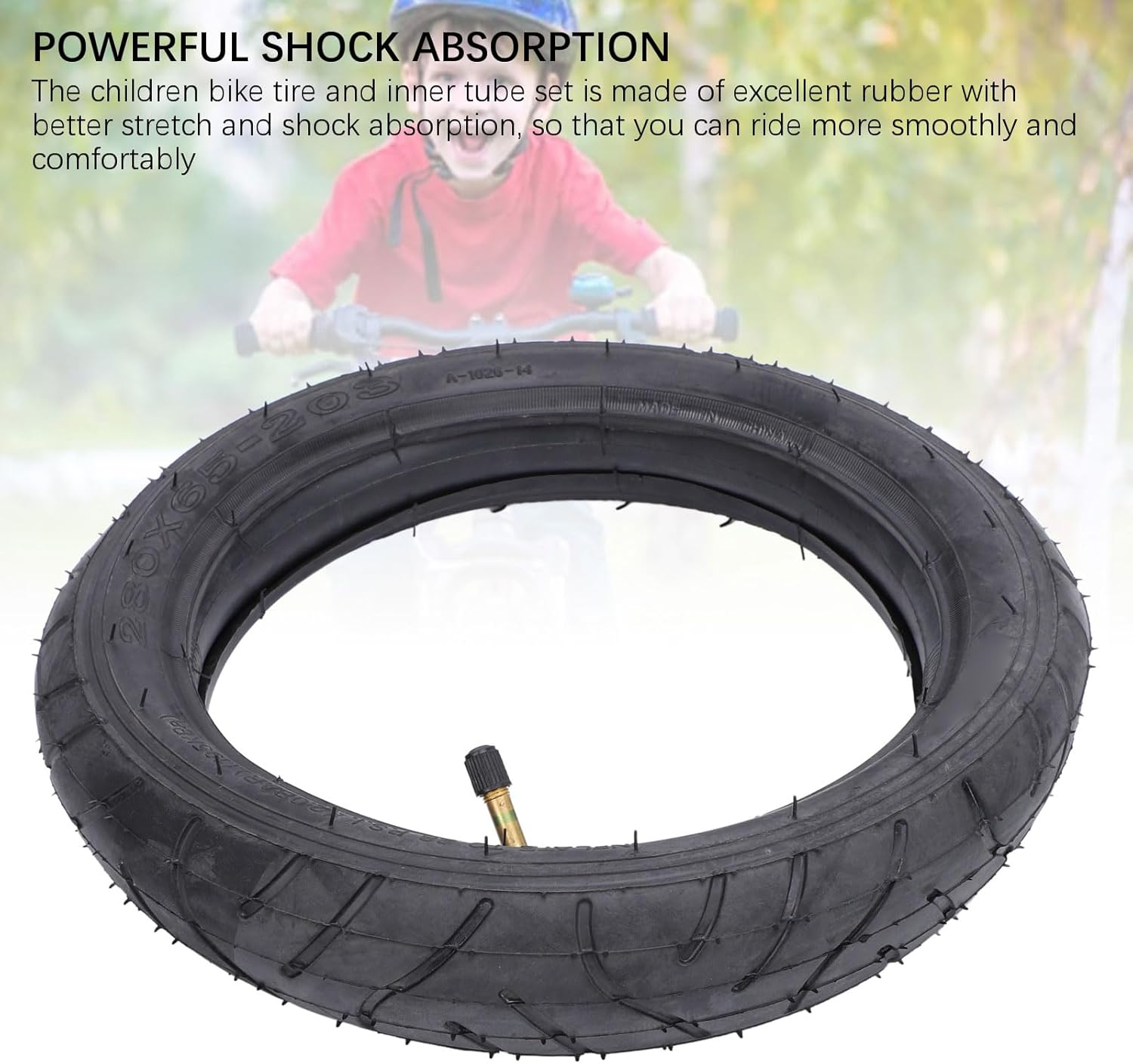 Tire with Tube Kids Tire Replacement with Inner Tube Inflatable, Rubber Material, Long Lasting for Baby Stroller
