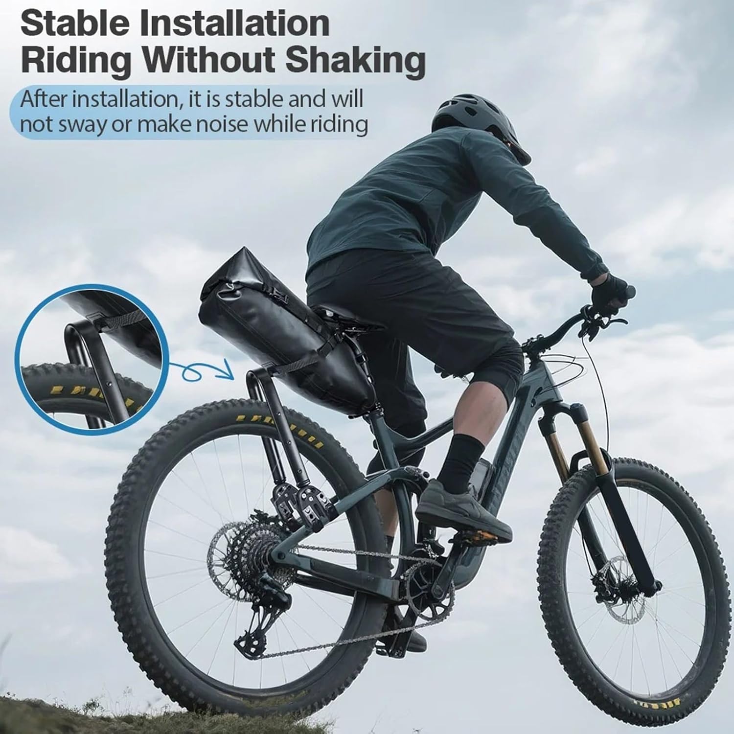 Bike Rear Rack Aluminum 30kg Weight Easy Assembly Light Weight Cargo Rack for Long