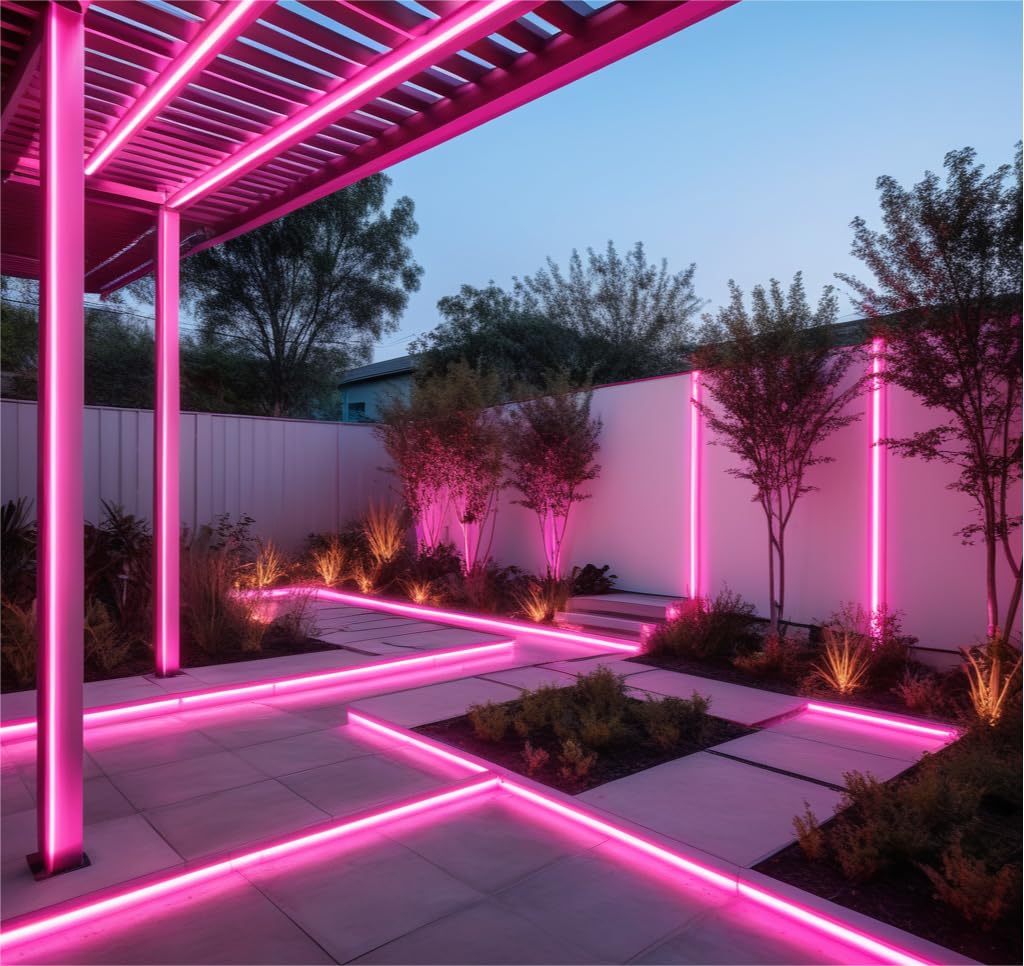 iNextStation Neon LED Strip Light 5M, DC 12V Pink LED Lights Strip