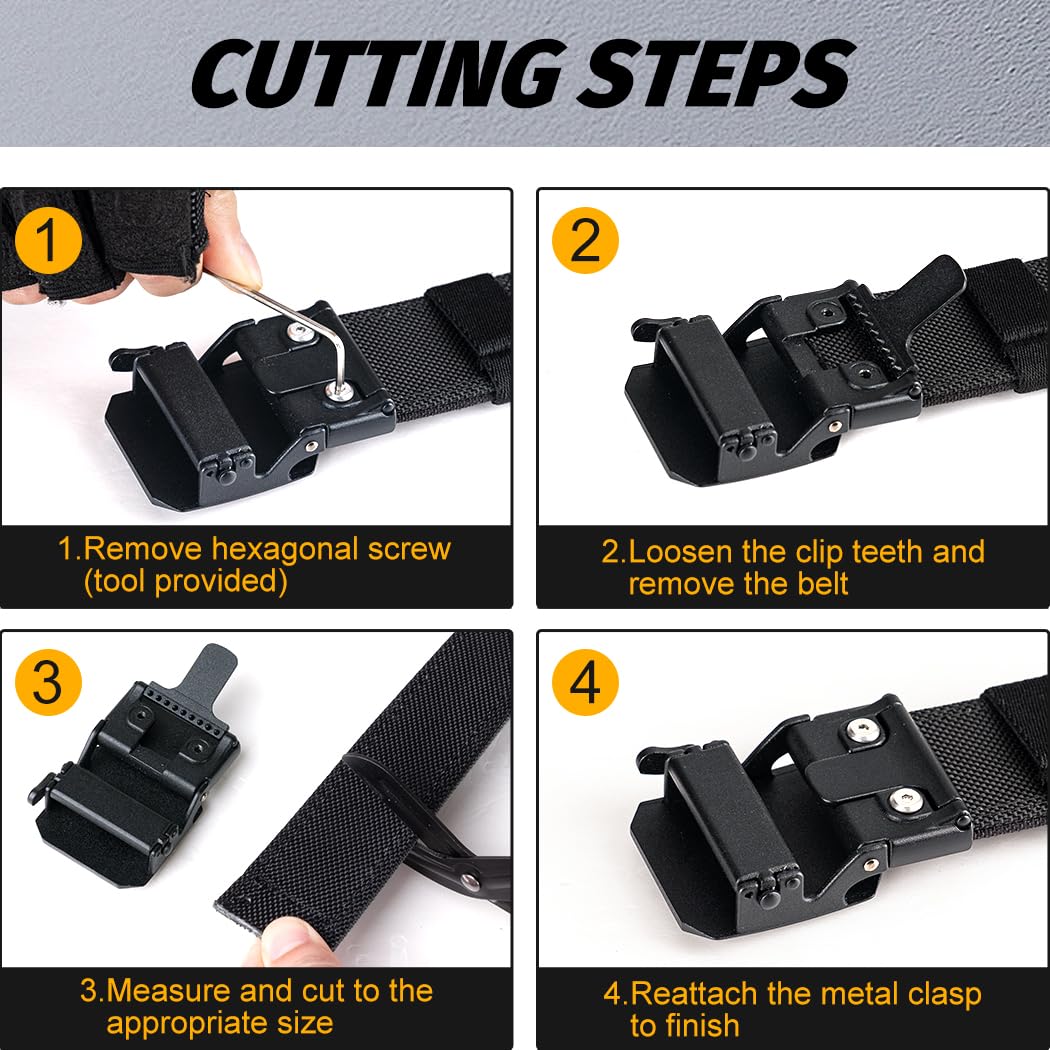 IDOGEAR Taktischer Waffengurt 1,5" Gürtel EDC Steife Hochleistungsgurte 38mm Nylon Utility Harness Ratschengurt Verstärkt für verdeckte Trage