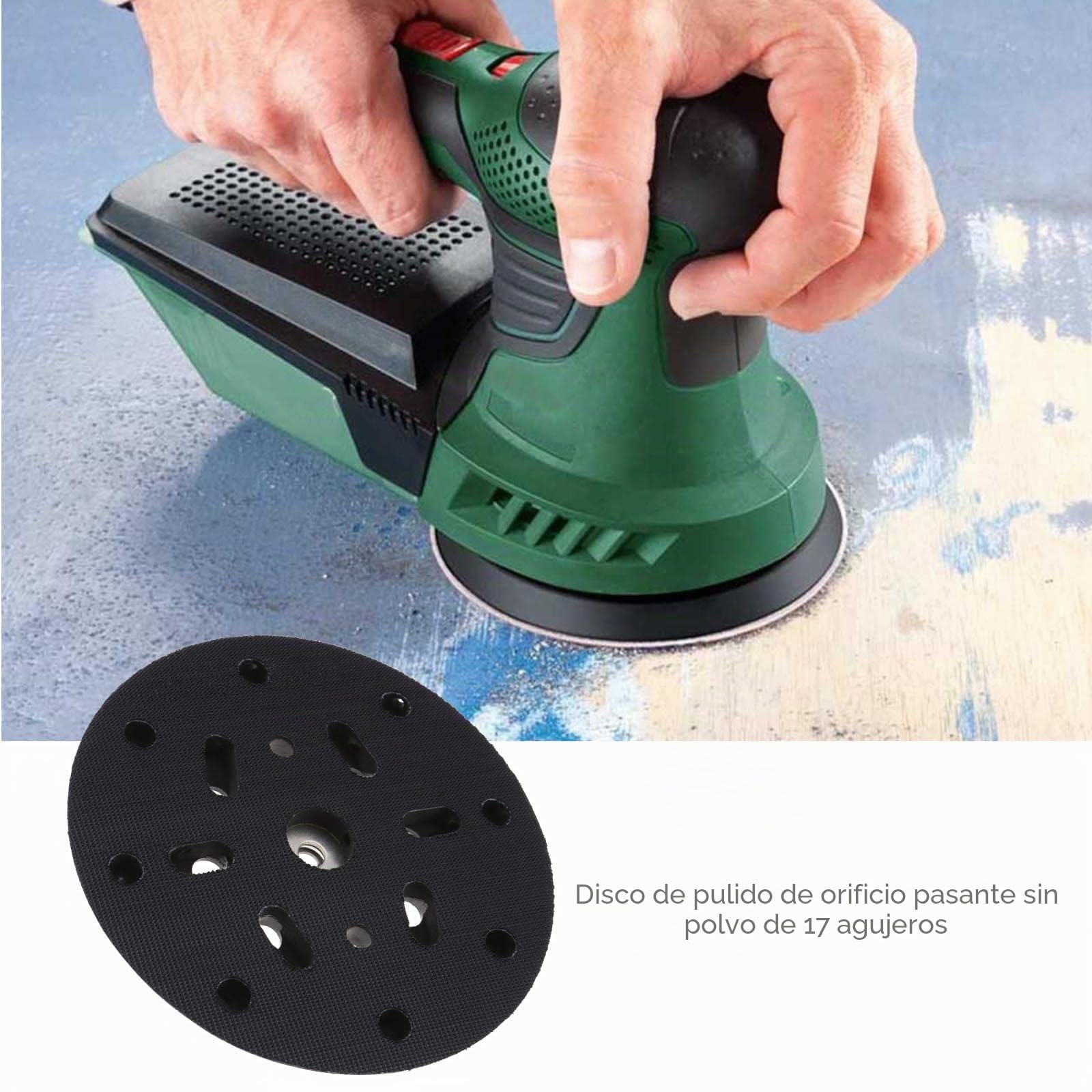 ECSiNG Almohadilla de Disco de Lijado de 6 Pulgadas Y 17 Orificios Almohadilla de Repuesto para Lijadora de Gancho Y Bucle Compatible con Makita BO6030 Y BO6040 Festool RO1 ES150 ET2