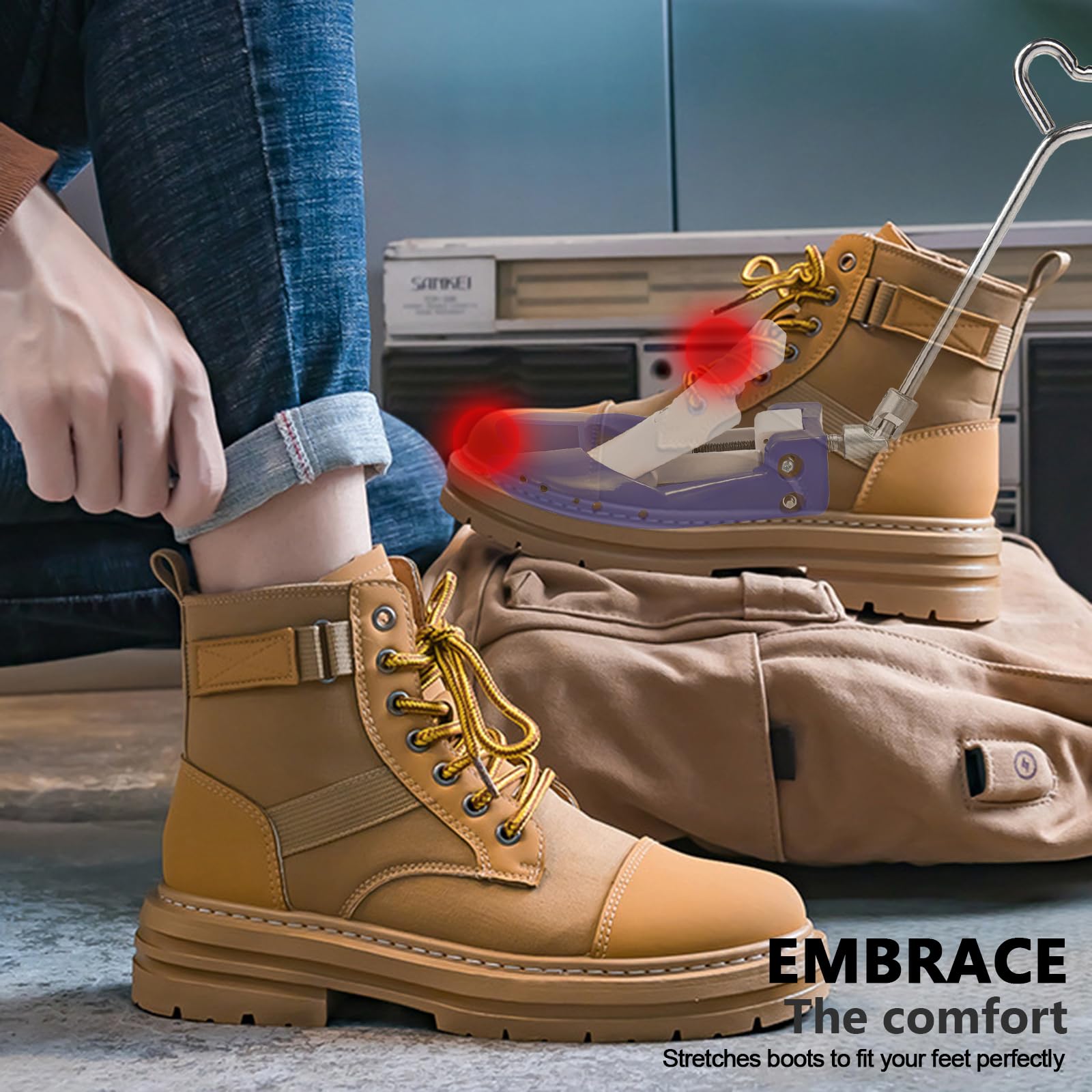 Schuhspanner für Damen und Herren, professioneller Erweiterer, verstellbare Höhe, Spann und Breite, Cowboystiefel, Schuhspanner für dicke, breite Füße, einfach zu tragen