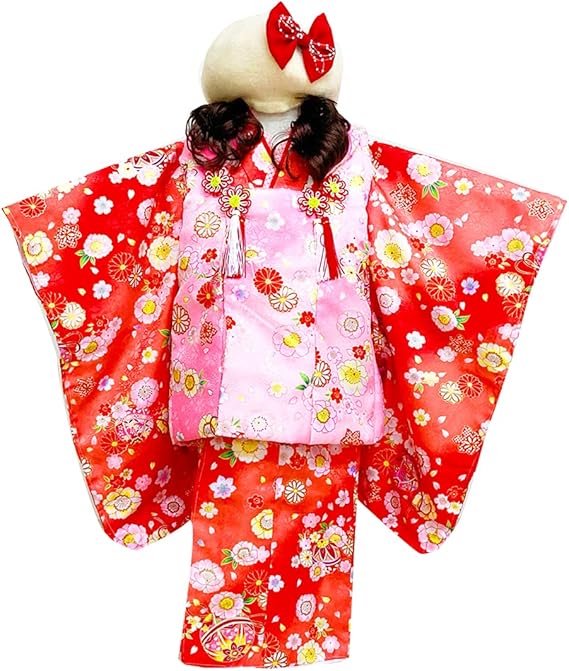 Amazon きものひろば悠 特価 七五三 女の子 3歳 着物セット ピンク 赤被布コレクション 被布豪華9点セット 着付け方説明書付 全3色 被布セット 着物セット 被布 花 桜 A C 着物 浴衣 通販