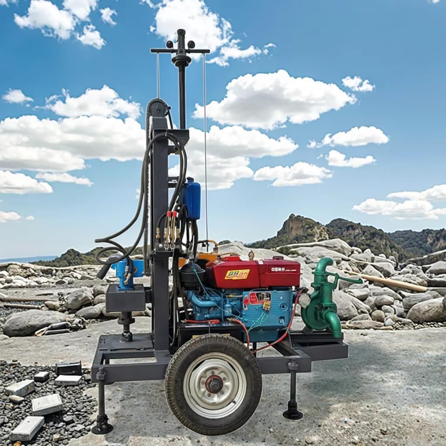 150-200M Mini Water Well Drilling Rig Portable Small Agricultural Rock Drill Core Operation Mine Drilling Rig