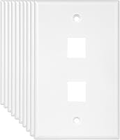 Vista 10 de ENERLITES Placa Keystone RJ45 de 1 puerto compatible con Cat7 Cat6 Cat5, para módulos multimedia de voz, datos y audio/video, 1 banda 4.50 x 2.76