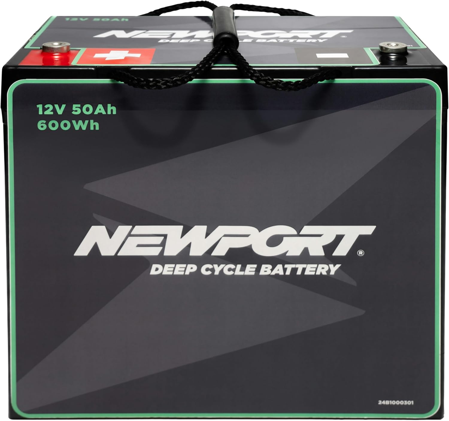 Newport Smart Trolling Motor Battery Box Power Center with USB Port plus Newport 12V50Ah Deep Cycle Heavy-Duty Marine Battery, Sealed AGM Kit, Everything Needed to Operation Motor