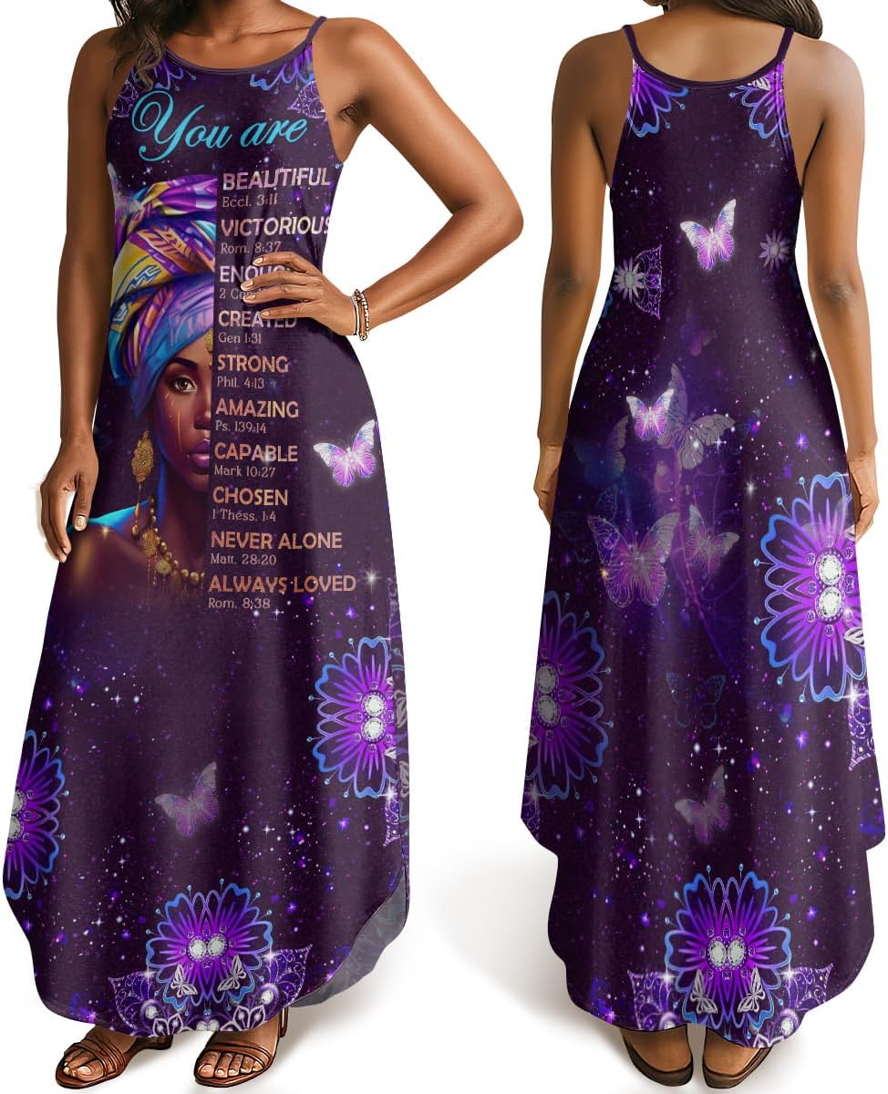 Sistabag Maxi Dress for Black Women – African Print Plus Size Sundress, Juneteenth Pride Outfit