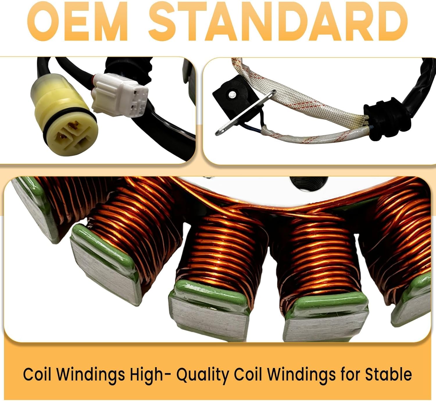 Chikia Hisun 500 Stator Coil Magneto Generator Compatible with Hisun UTV ATV 500 700,Massimo MSU 500 700,AXIS 500 700,Coleman/UT500 700,Cub Cadet,Bennche(18 Poles/Coils)