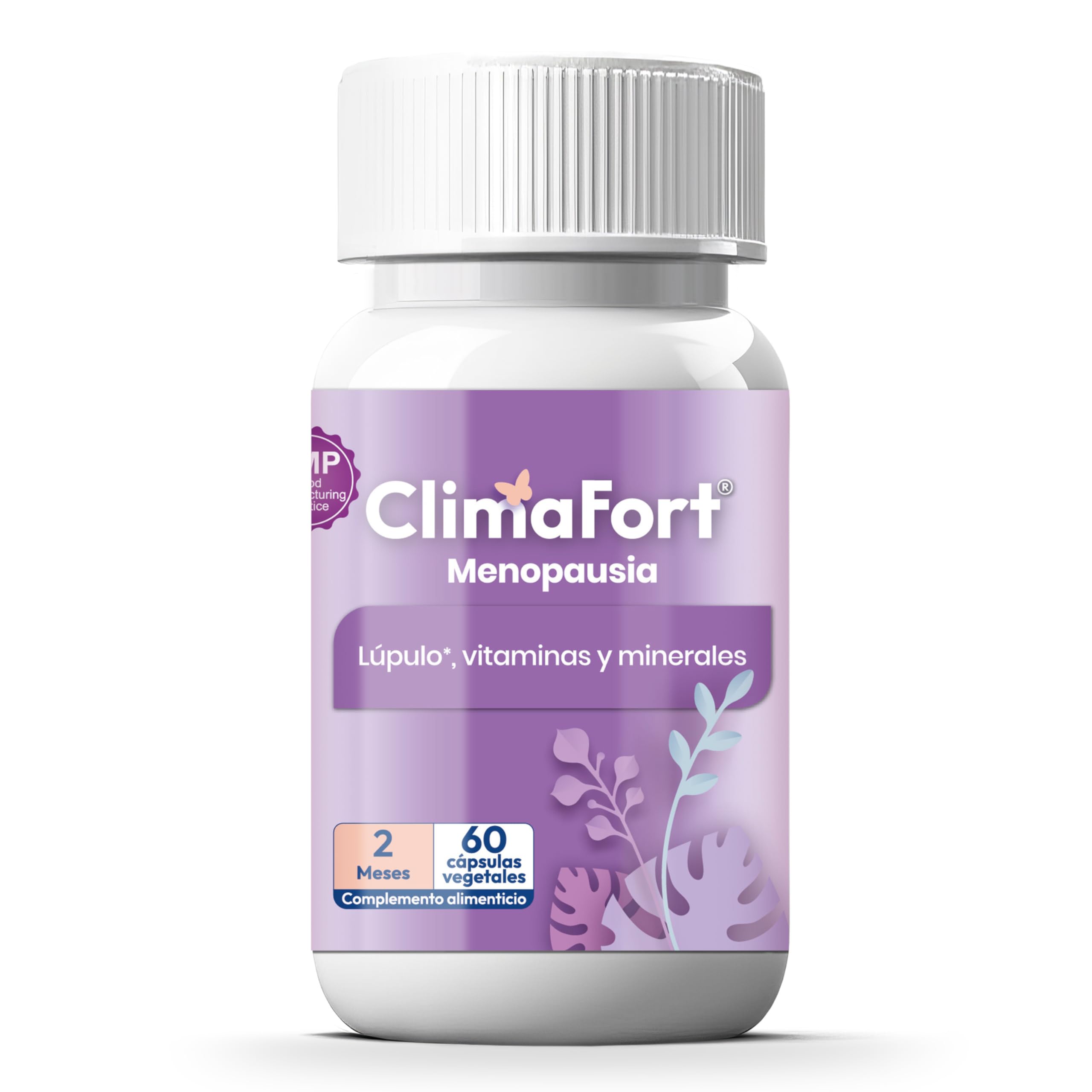 [60 cáps] ClimaFort Menopausia | Para 2 meses | Alivia Sofocos, Sudoración y otros Síntomas de la Premenopausia | Pastillas con Lúpulo, Vitaminas y Minerales | 1 al día | Pastillas Menopausia con Vitaminas y Minerales | Alivia Sofocos y Sudoración | Sin h