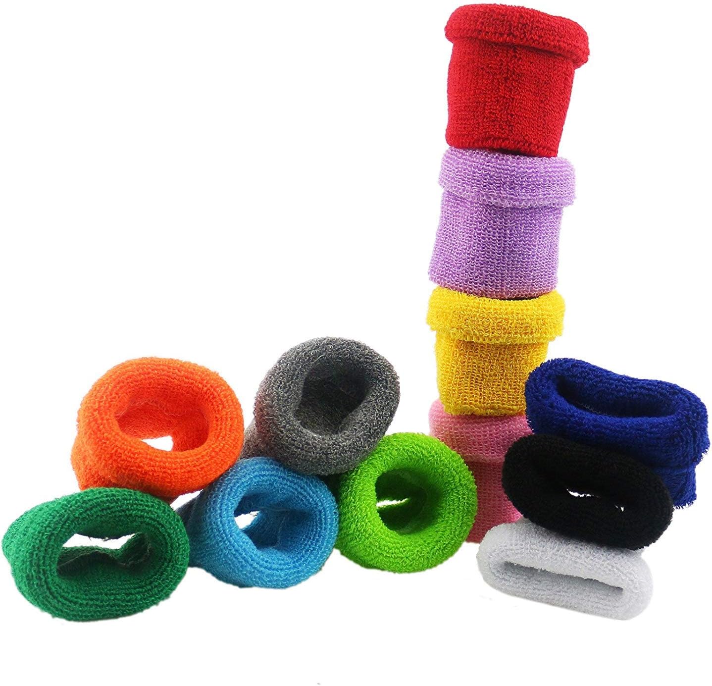 Lenhart 12 Pairs Cotton Sweat Sports Basketball Wristband (Wristband C)