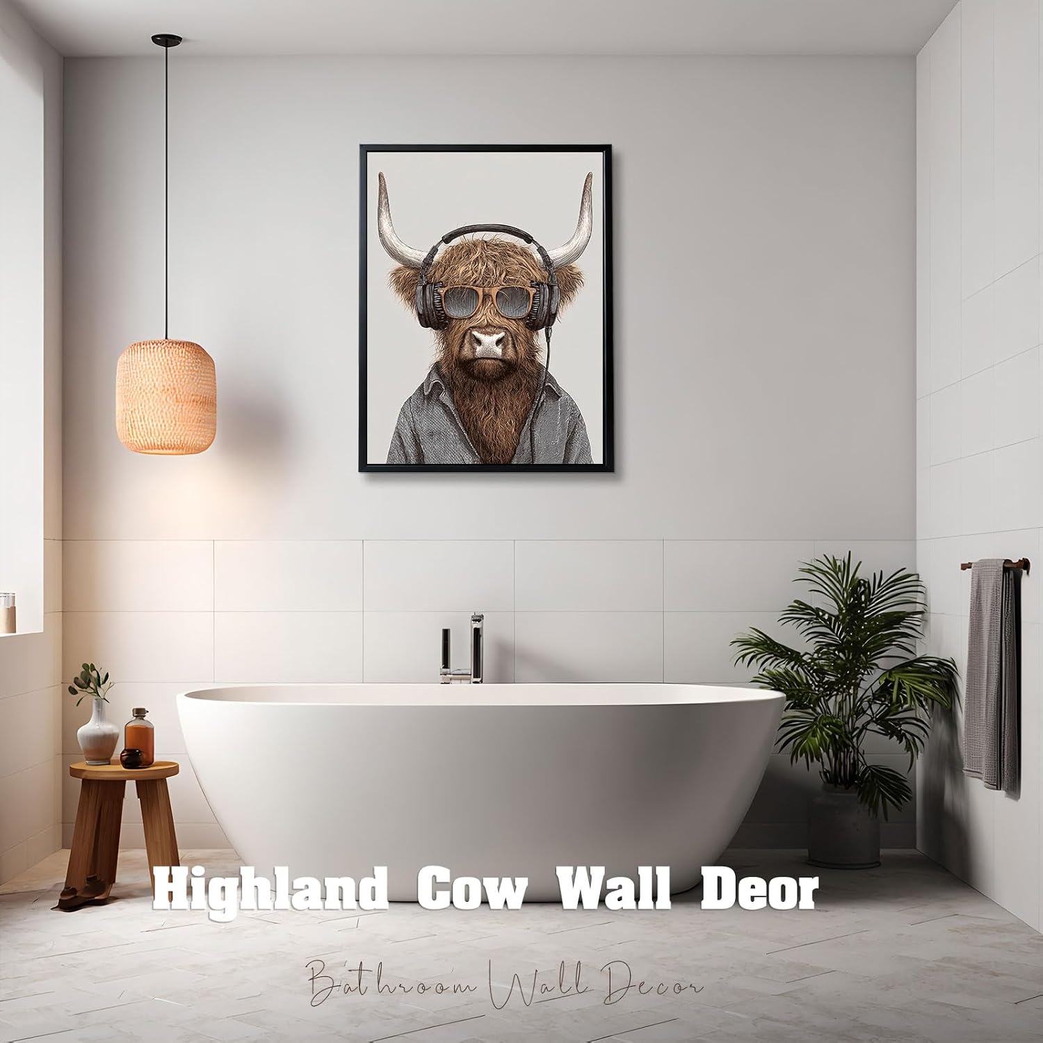 Halioyo Highland Cow Canvas Wall Art, Black Framed Cow Print(12x16 Inch) image 3