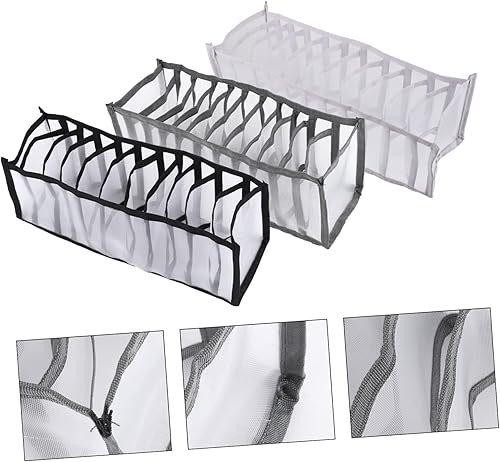 Miniatura 8 de DOITOOL 3 cajas de almacenamiento de calcetines apilables organizadores contenedores para el hogar, armario, aparador, calcetines, ropa interior,