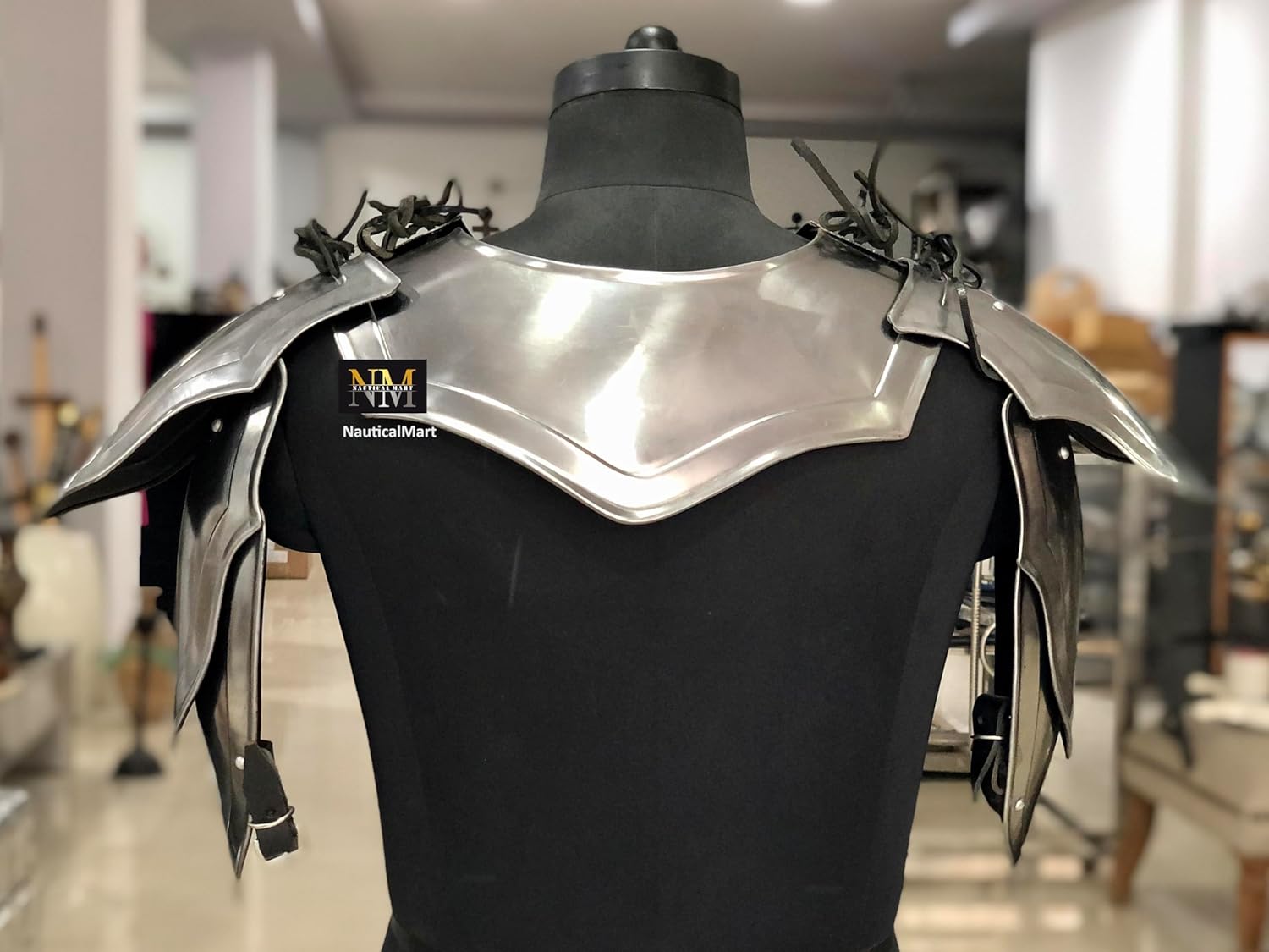 NauticalMart Steel Knight Pauldron Medieval Shoulder Armor LARP Pair Halloween Costume
