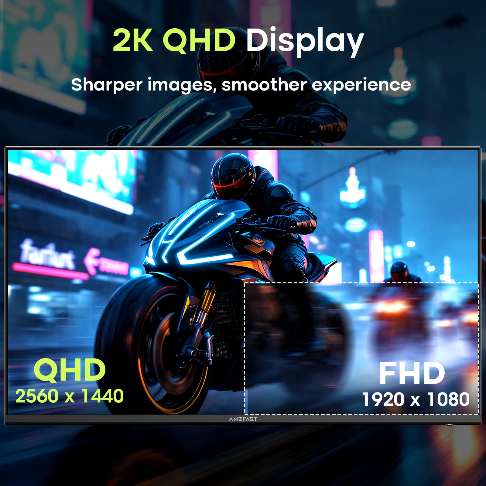 Amzfast 27 Inch 200Hz WQHD Gaming Monitor AMZG27F5Q - Dettaglio