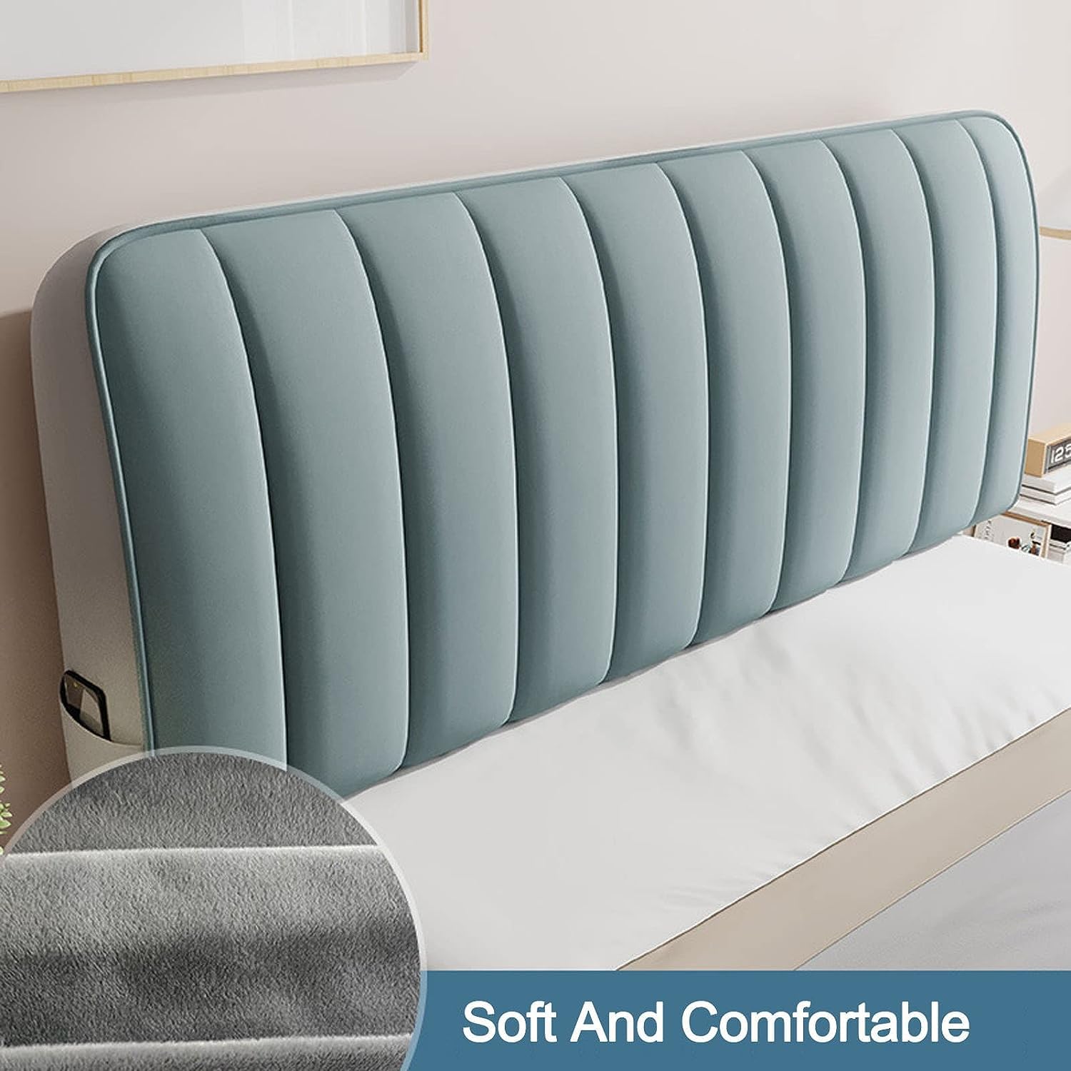 Fodera Per Testiera Letto In Velluto - Elegante E Pratica Con Tasche Laterali