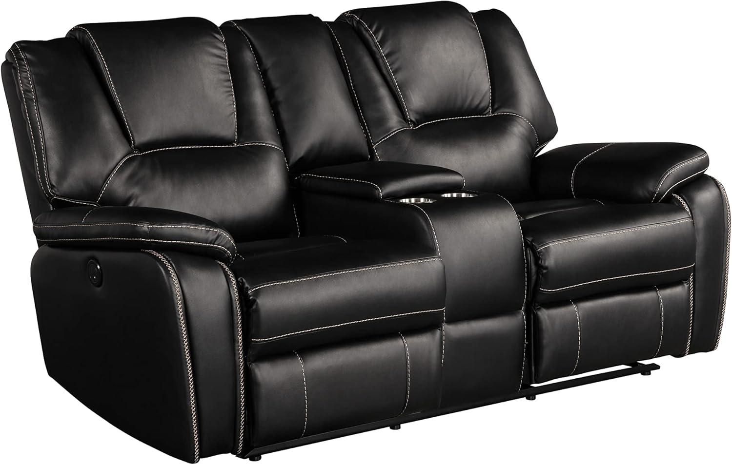 3 PC Leather Recliner Couch Set,Reclining Sofa Recliner Couch for Home/Office,3 Pieces Living Room Furniture(Sofa+Loveseat+Chair),Black