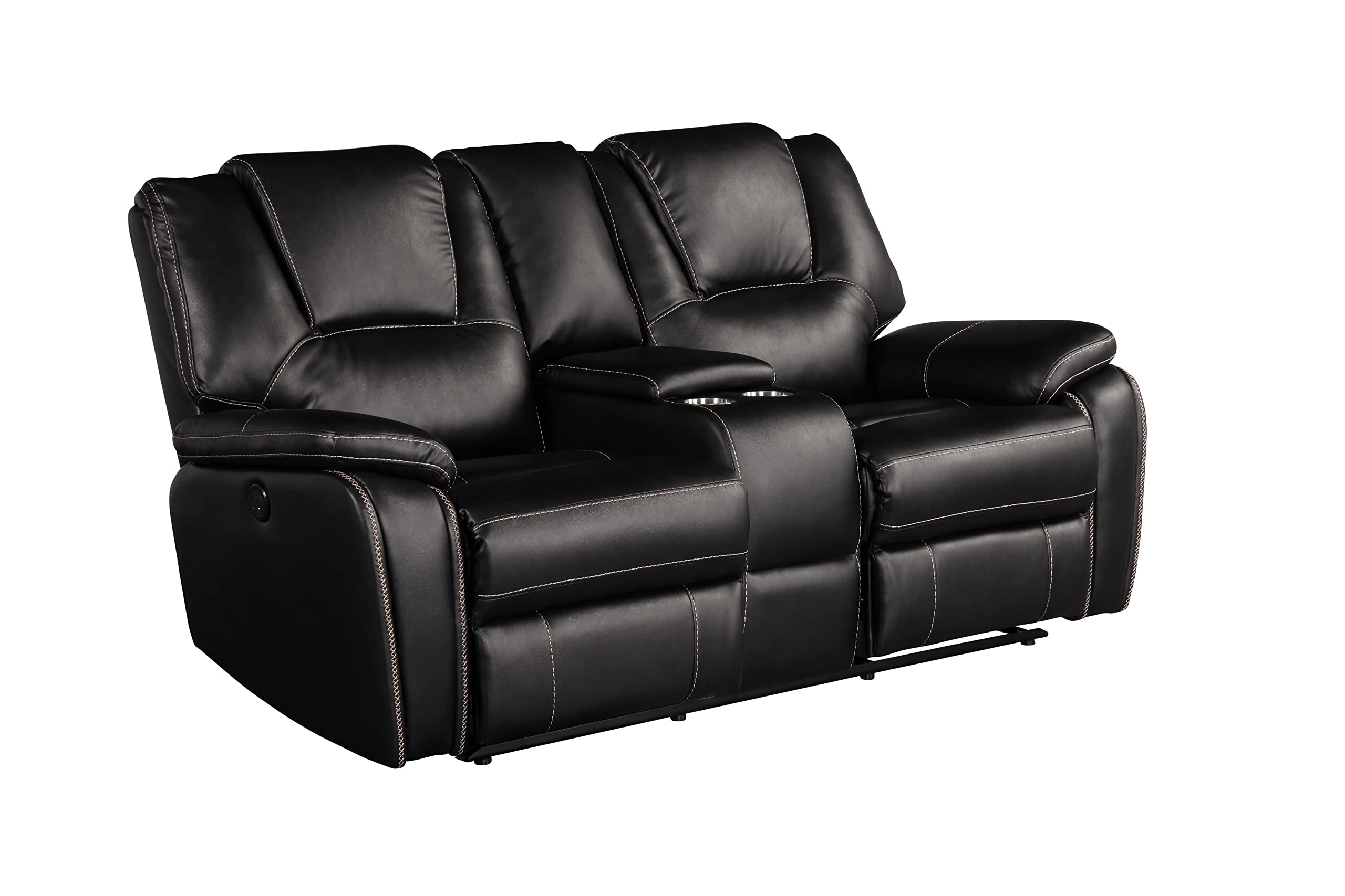 Best Leather Recliner Sofa Set: Top 5 Picks for 2026 1 Esolenp 3 PC Manual Leather Recliner Sofa Sets Bonded Leather Lounge Chair Loves — product photo
