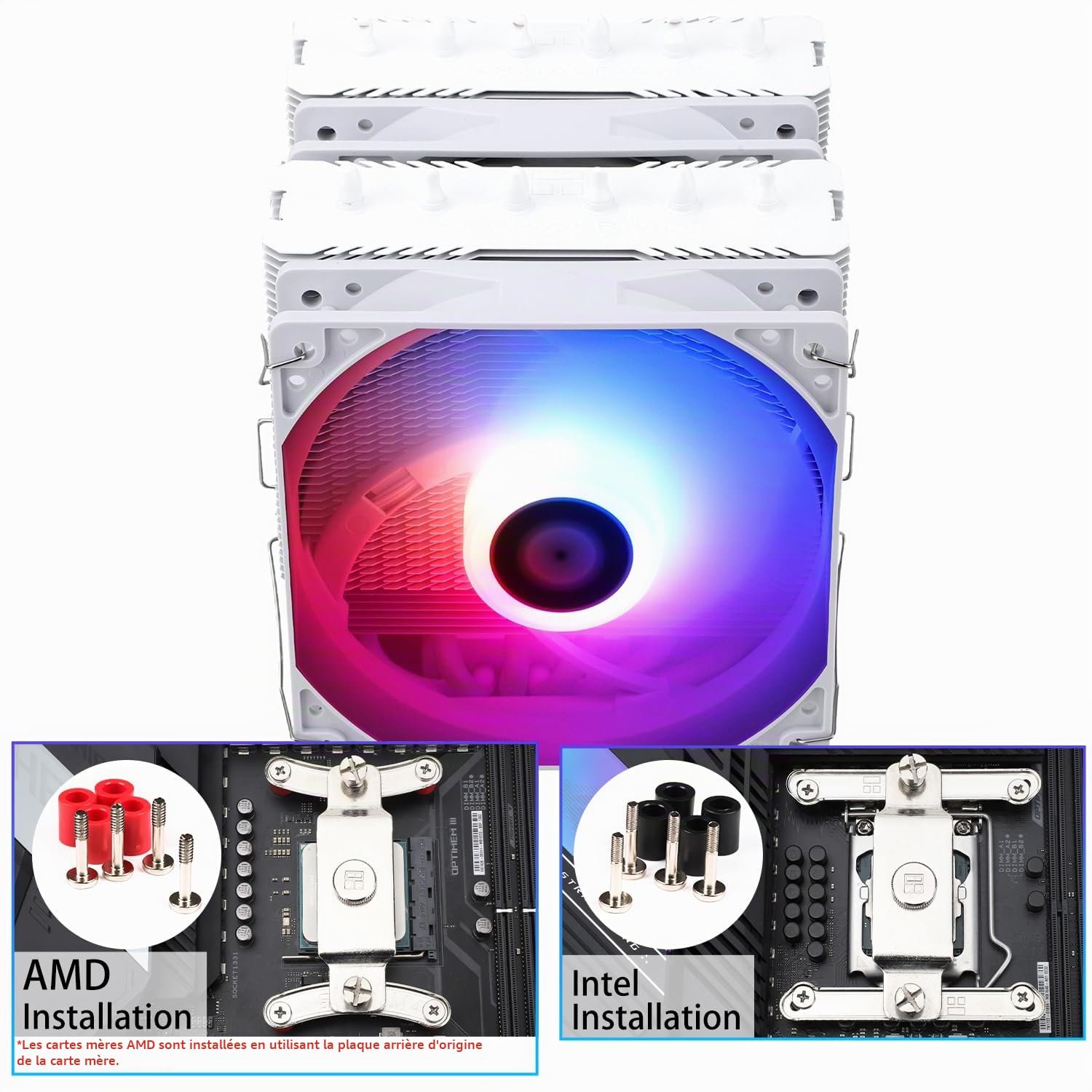 TR-Thermalright Peerless Assassin 120 SE Blanc ARGB Refroidisseur d'air CPU | ventilateur PWM 120mm TL-C12CW-S à 1550 tr/min, pour AM5/AM4, Intel LGA1851/1700/115x/1200