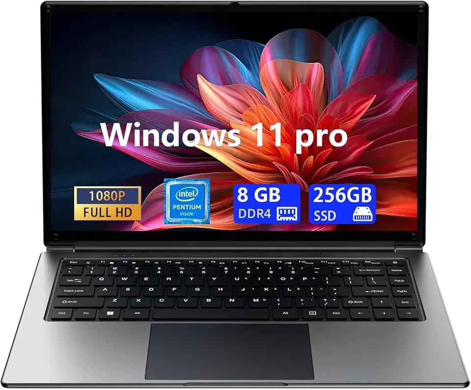 Laptop de 15 polegadas, AMD A9-9400 até 3,2 GHz, 8 GB de RAM e SSD de 128 GB, laptop 2,4G/5G WiFi Win11 com FHD IPS, notebook fino e leve, para trabalho e