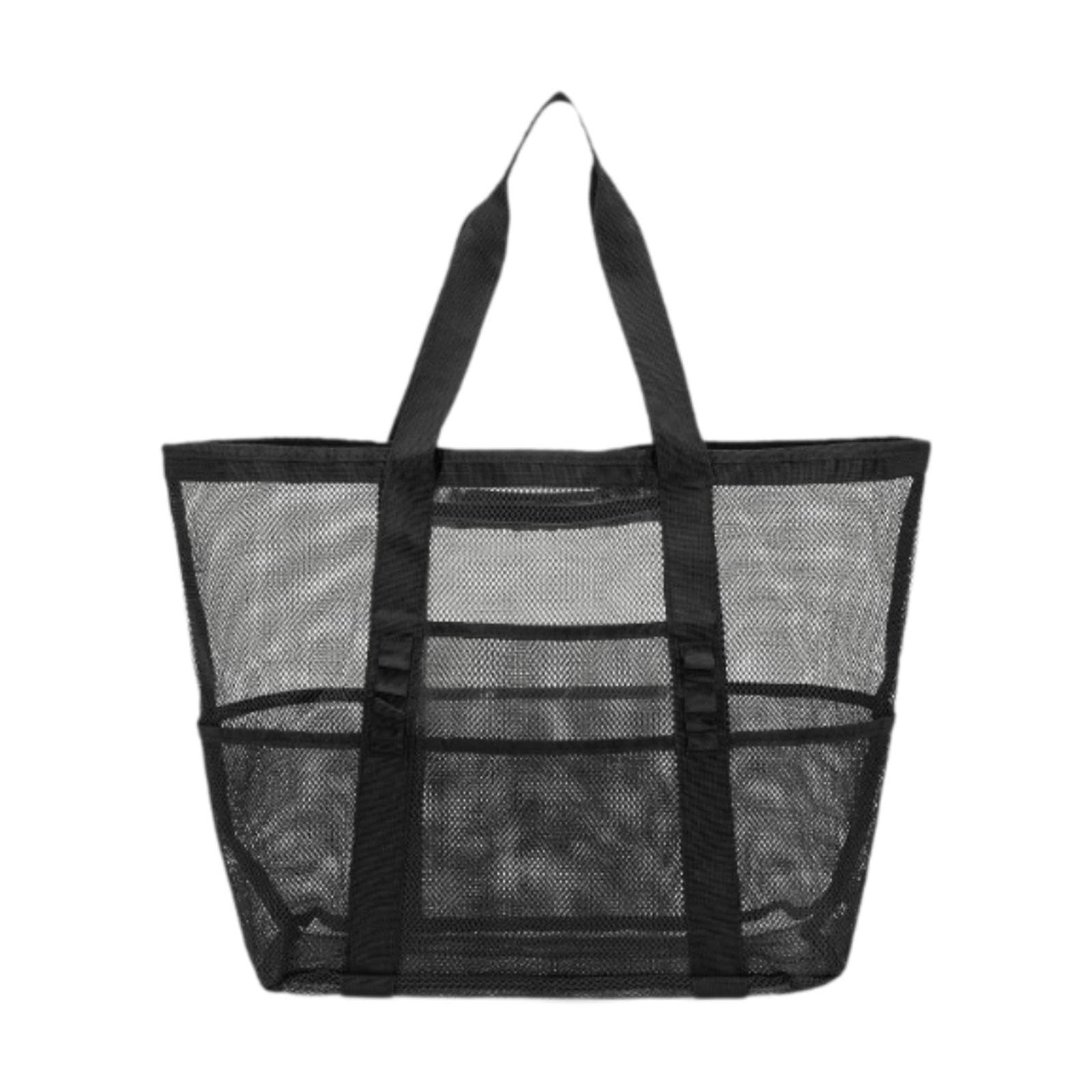 heavenglow Mesh Beach Bag with 8 Pockets Beach Tote Bag for Swimming Women Men Vacation-picture-8