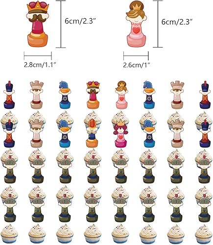 Miniatura 6 de ADIANZI Juego de ajedrez medieval de dibujos animados juegos de ajedrez únicos para adultos y niños decoración de fiesta de cumpleaños juegos de