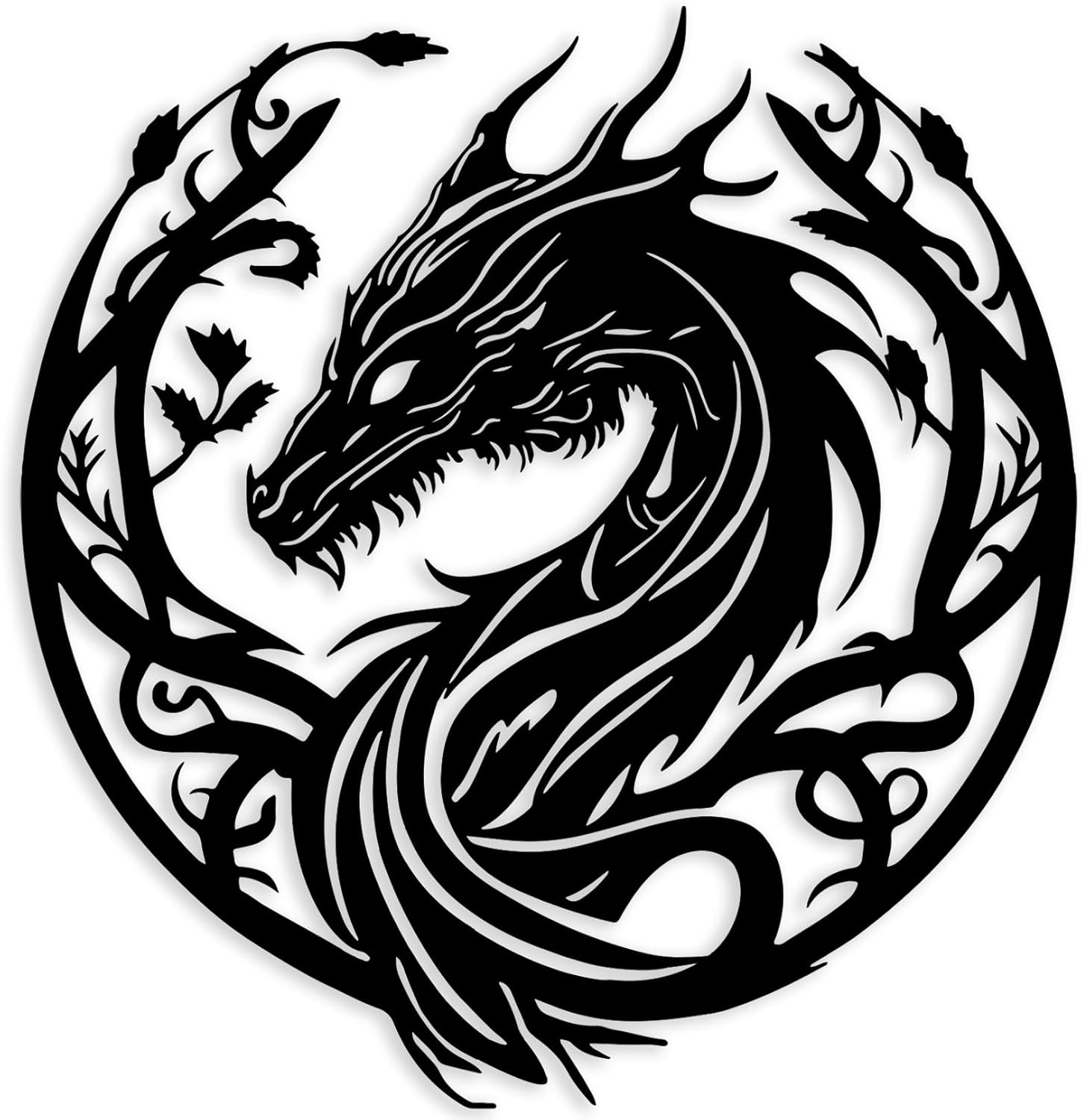 RESACO Metal Dragon Wall Art Dragon Wall Decor Western Room Decor Man Cave Decorative Dragon Head Wall Mount Dragon Lover Gifts