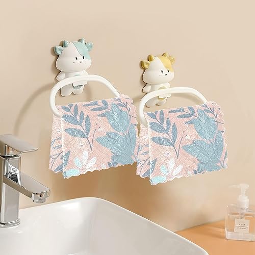 Miniatura 6 de Pink Blue Floral Floral Pattern Microfiber Kitchen Towels Washcloth Turkish Tea Towels Absorbent Dish Towels and Dish Cloths Decorative Kitchen Hand