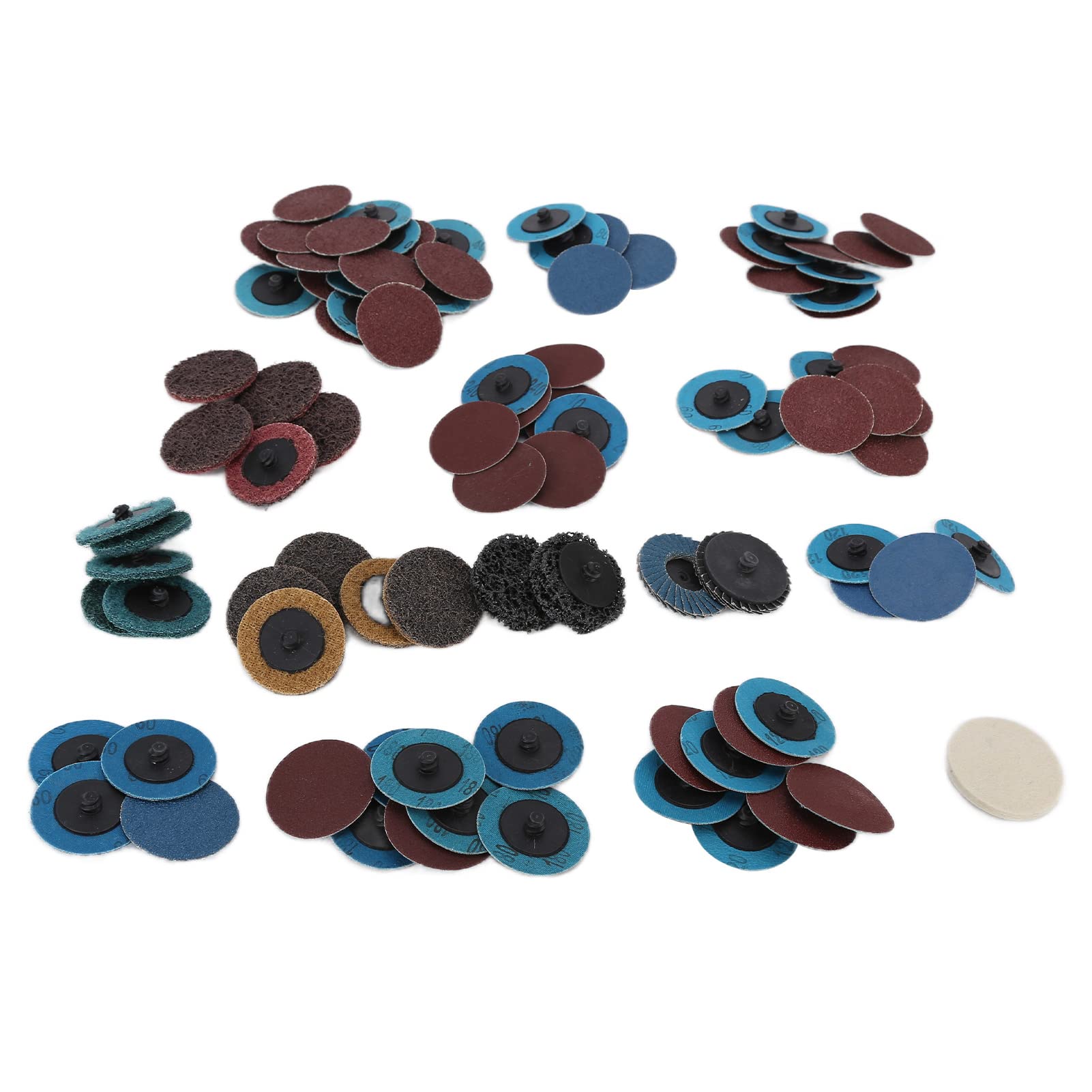 Ejoyous Juego de Discos de Lijado Kit de Almohadillas de Discos de Lijado de Nailon 101 Piezas con Corindón de Alúmina y Circonio de Grano 40 a 240 para Pulido de Madera Desbarbado de Metales