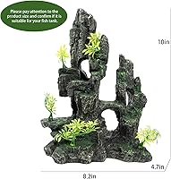 Vista 2 de Decoración de acuario – Decoración de pecera con adorno de piedra vista de montaña, ideal para betta, caracoles, tortuga, esconder, escalar