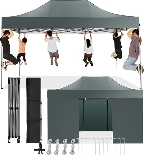 Miniatura 65 de COBIZI Toldo desplegable de 6.6 x 6.6 pies sin pared lateral, toldo resistente UPF 50+ para todas las estaciones, resistente al viento e