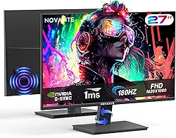 Monitor Gamer IPS 27 Polegadas, Full HD 1920x1080, 180Hz, HDR400, G-SYNC, Alto-falantes Embutidos, Entradas HDMI/DisplayPort/USB/3.5mm, Ângulo ajustável, Compatível com G-SYNC, Preto