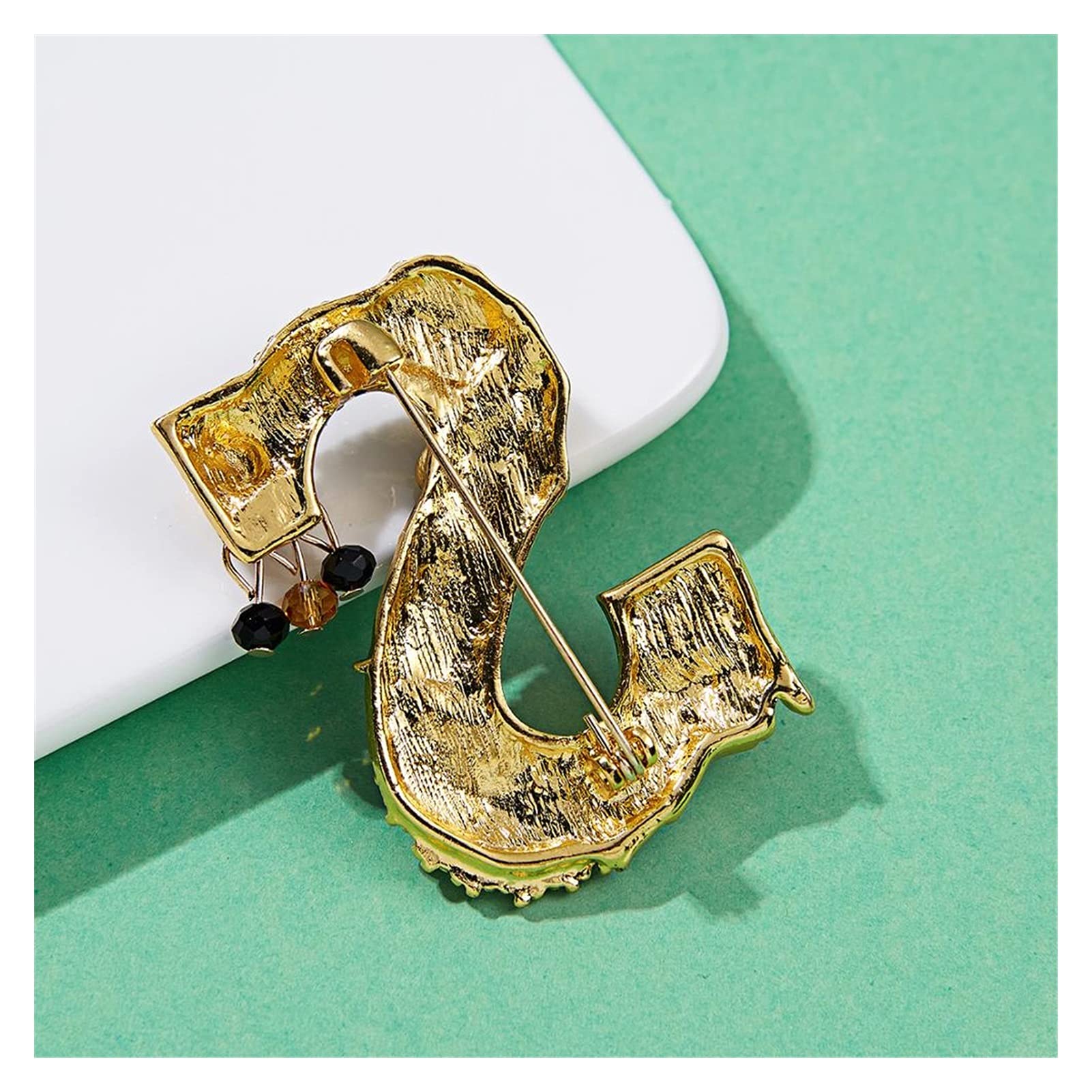 RWRAPS Initiale Name Buchstabe S Brosche Retro Edelstein Perle Kristall Emaille Brosche Pin Damen Herrenmode Kleidung (Metallfarbe: S.) ()
