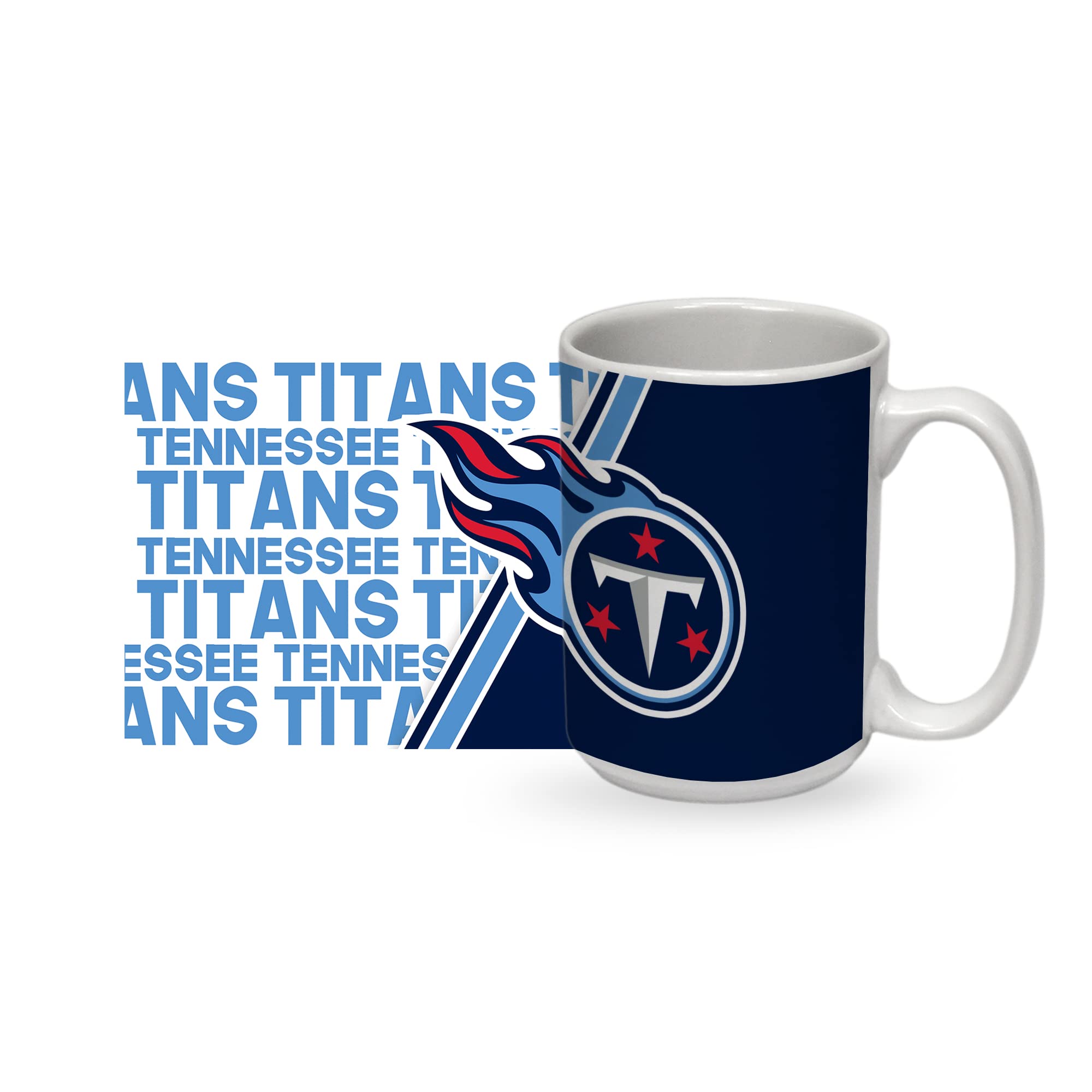 Rico Industries NFL Football Tennessee Titans 15 oz White Ceramic Mug