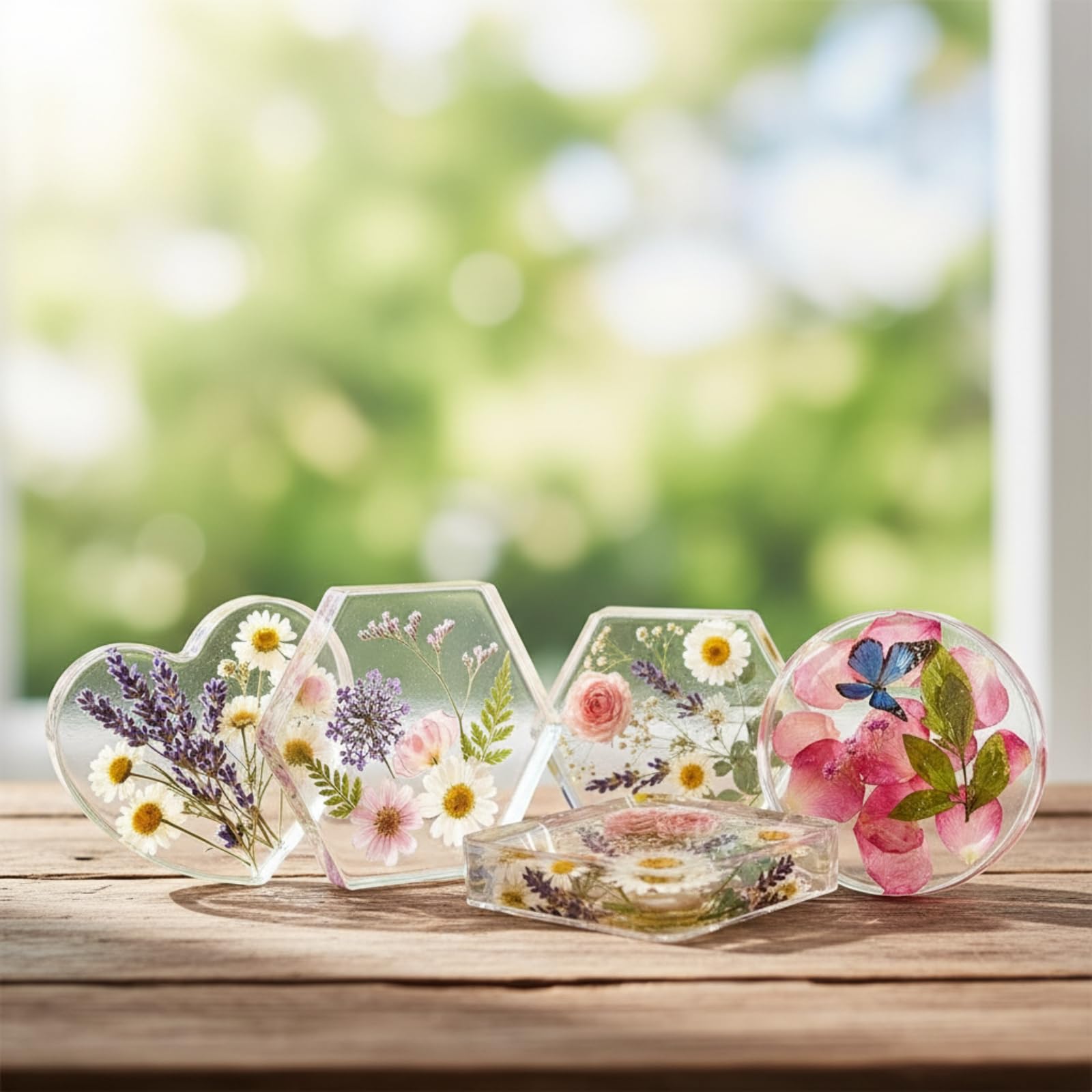 Molde de Resina Molde para Posavasos Molde para Bandejas Molde Decorativo con Cavidades Profundas y Esquinas con Orificio para y Almacenaje Adecuado
