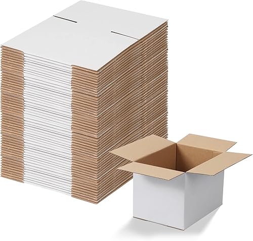 Calenzana Juego de 40 cajas de envío de 7 x 5 x 5 pulgadas caja de cartón corrugado blanco para envío regalos de pequeñas empresas