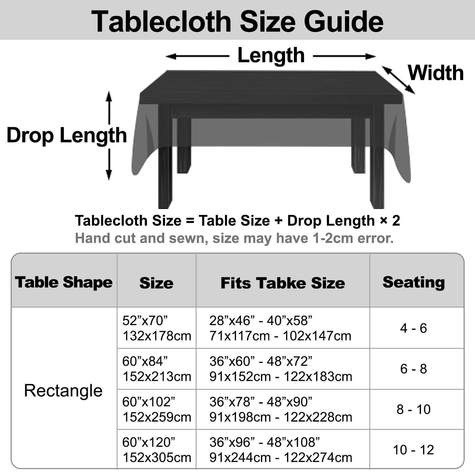 Rechteckige Tischdecke, wasserdichtes Vinyl, Flanell-Rückseite, Kunststoff-Tischdecke, Picknick, Party-Tischdecke, abwischbare Tischdecken für den Innen- und Außenbereich (Dark Coffee, 152,4 x