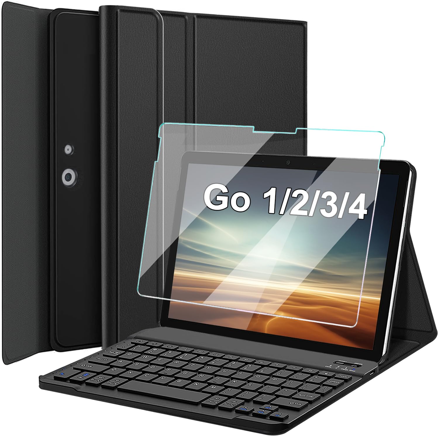 Nanhent Keyboard Case with Screen Protector for Surface Go 4 /Surface Go 3 / Surface Go 2 / Surface Go Tablet, Magnetic Detachable Wireless Keyboard