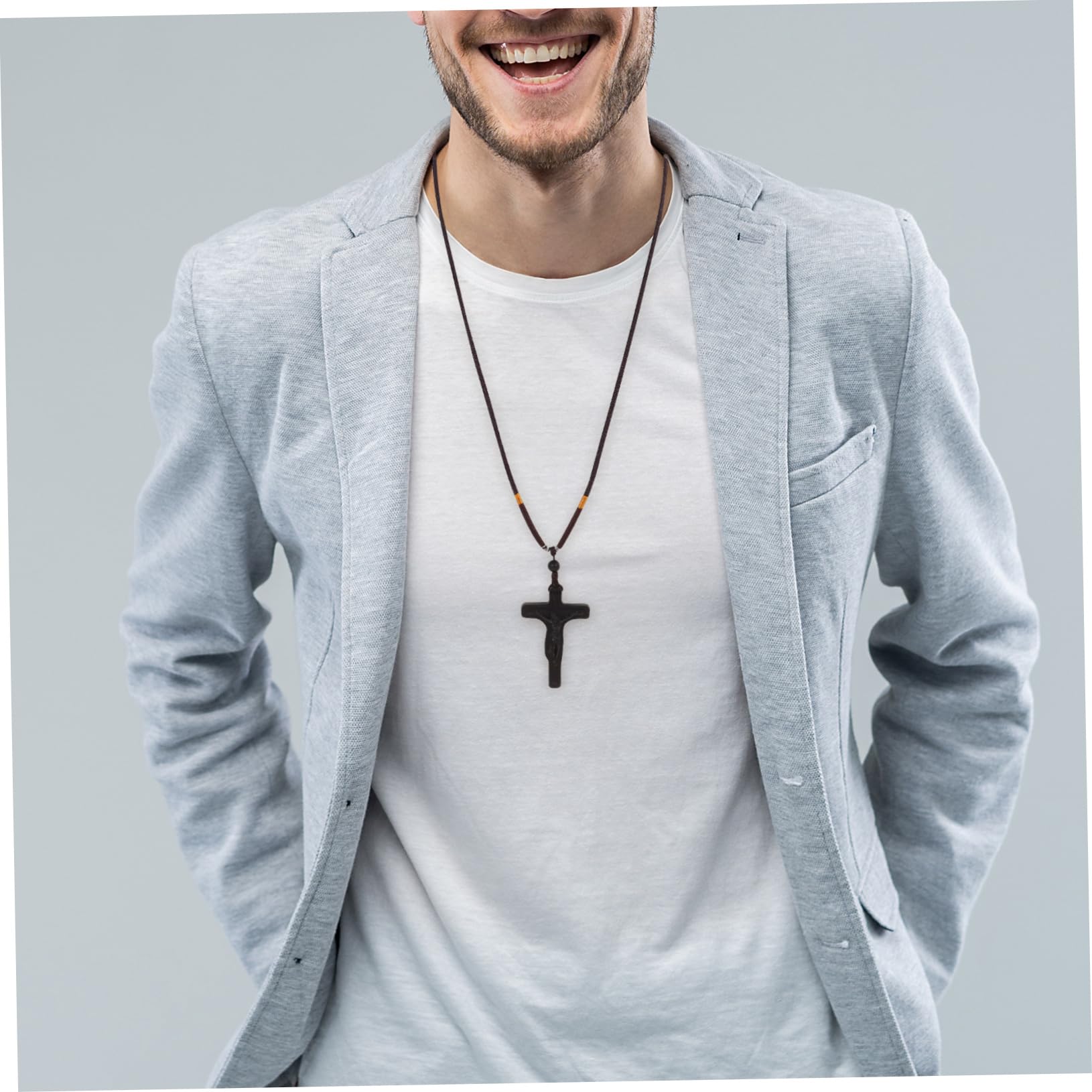 Alipis 4piezas Collar Colgante De Cruz De Madera Tallada Accesorio Religioso Para Hombres y Mujeres Decoración Elegante Para y Uso Diario