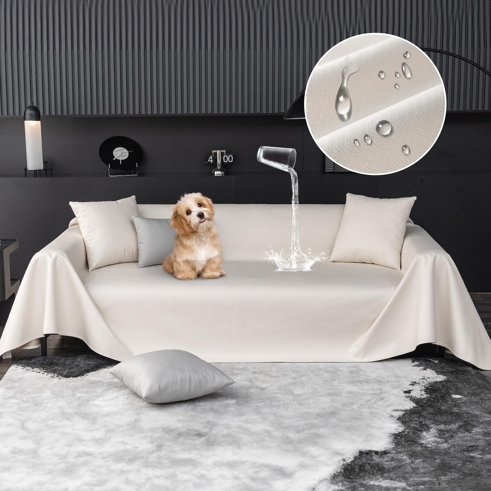 View 1 of 100% Waterproof Sofa Covers for Pets 81"x118" Scratch Resistant Couch Cover