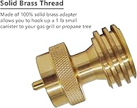 Vista 3 de DOZYANT Steak Saver adaptador de tanque de propano de 20 libras a 1 libra para cilindro desechable, convertidor universal de 1 libra / 16.4 oz