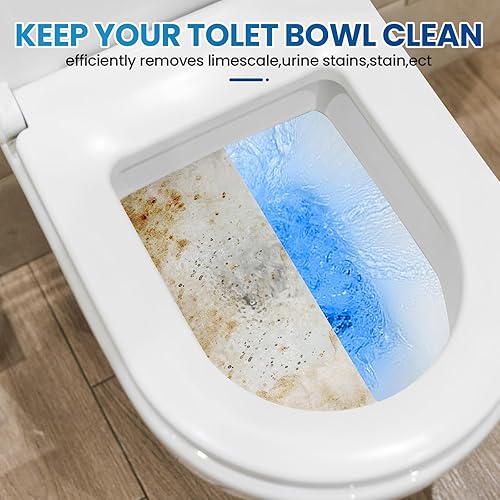 Miniatura 5 de Paquete de 12 limpiadores de inodoros automáticos de larga duración azul para inodoro, botella para tanque de baño, limpieza potente, fácil de usar