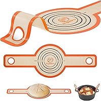 Vista 9 de Cabestrillo de Silicona para Pan Horno Holandés - La Mejor Silicona Japonesa. Tapete Reutilizable para Hornear Pan Antiadherente y Fácil de Limpiar.