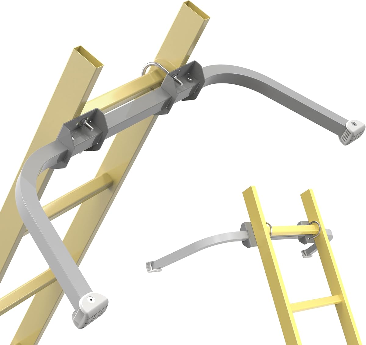 Accesorio estabilizador de escalera para canalón de techo, separación de escalera de ala/pared, estabilizador de escalera de extensión resistente, fácil uso, clasificación de peso de 375 libras