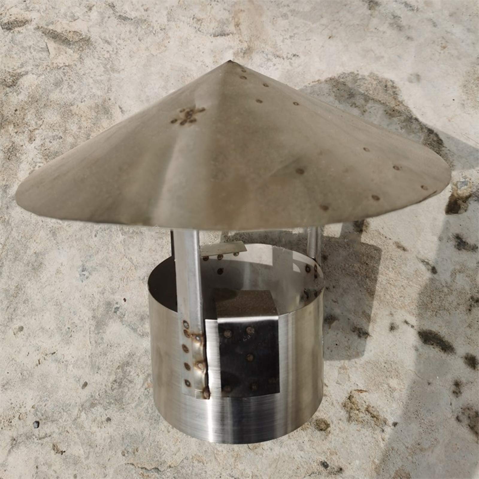 National Chimney Flue Caps 304 Stainless Steel Furnace Chimney Cap, Chimney Cap With Fasteners, Fireplace Chimney Cap, Wood Stove Pipe Flash Cap, Chimney Cap Tool, Roof Round Ventilation Exhaust Cap ( Size