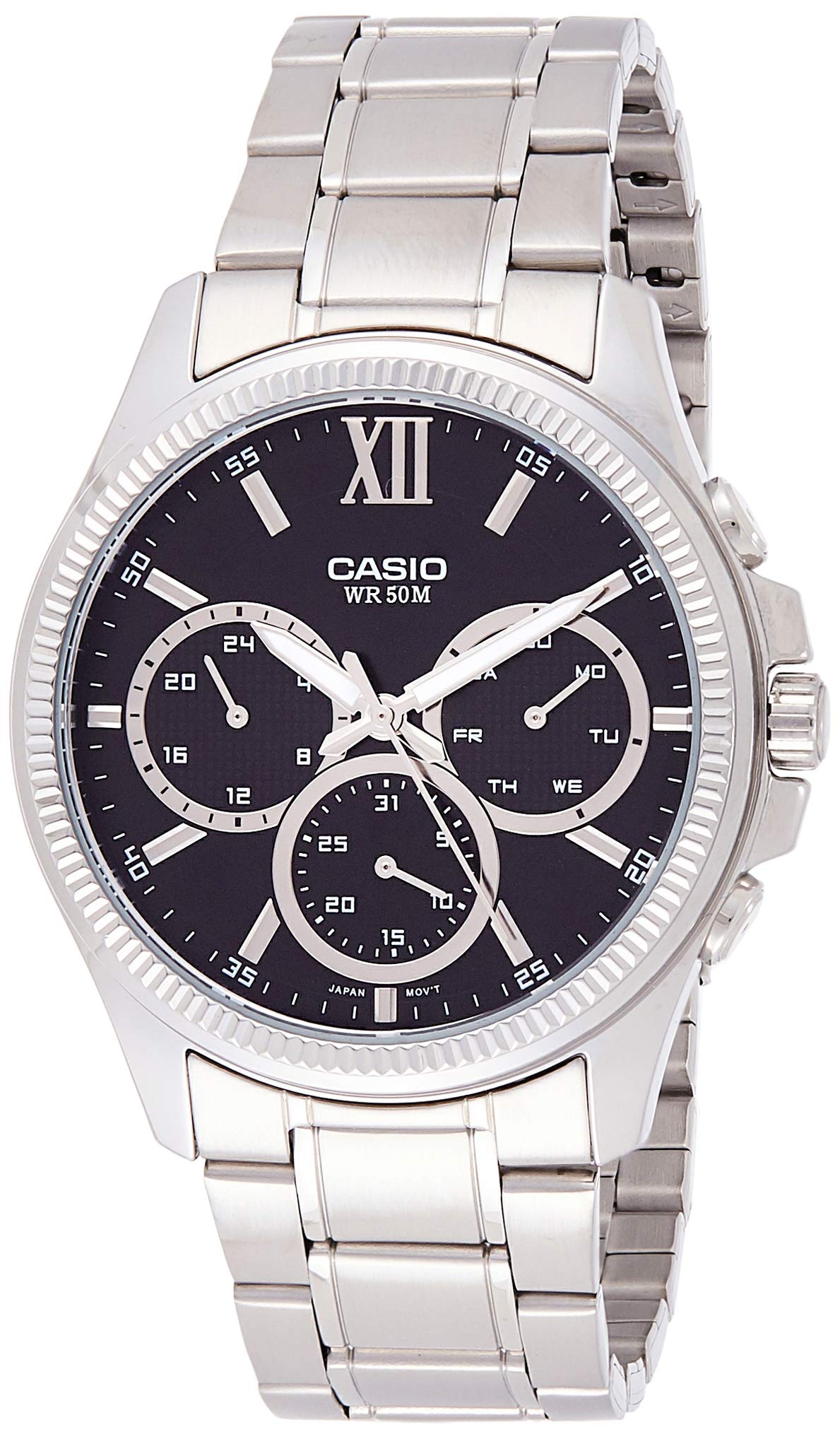 Casio Mens Quartz Watch, Analog Display and Stainless Steel Strap