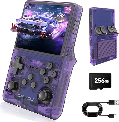 R40S Pro Consola de juegos portátil  Mini consola de juegos retro portátil integrada 30,000 videojuegos HD  Pantalla IPS de 3.5 pulgadas  Más de 20