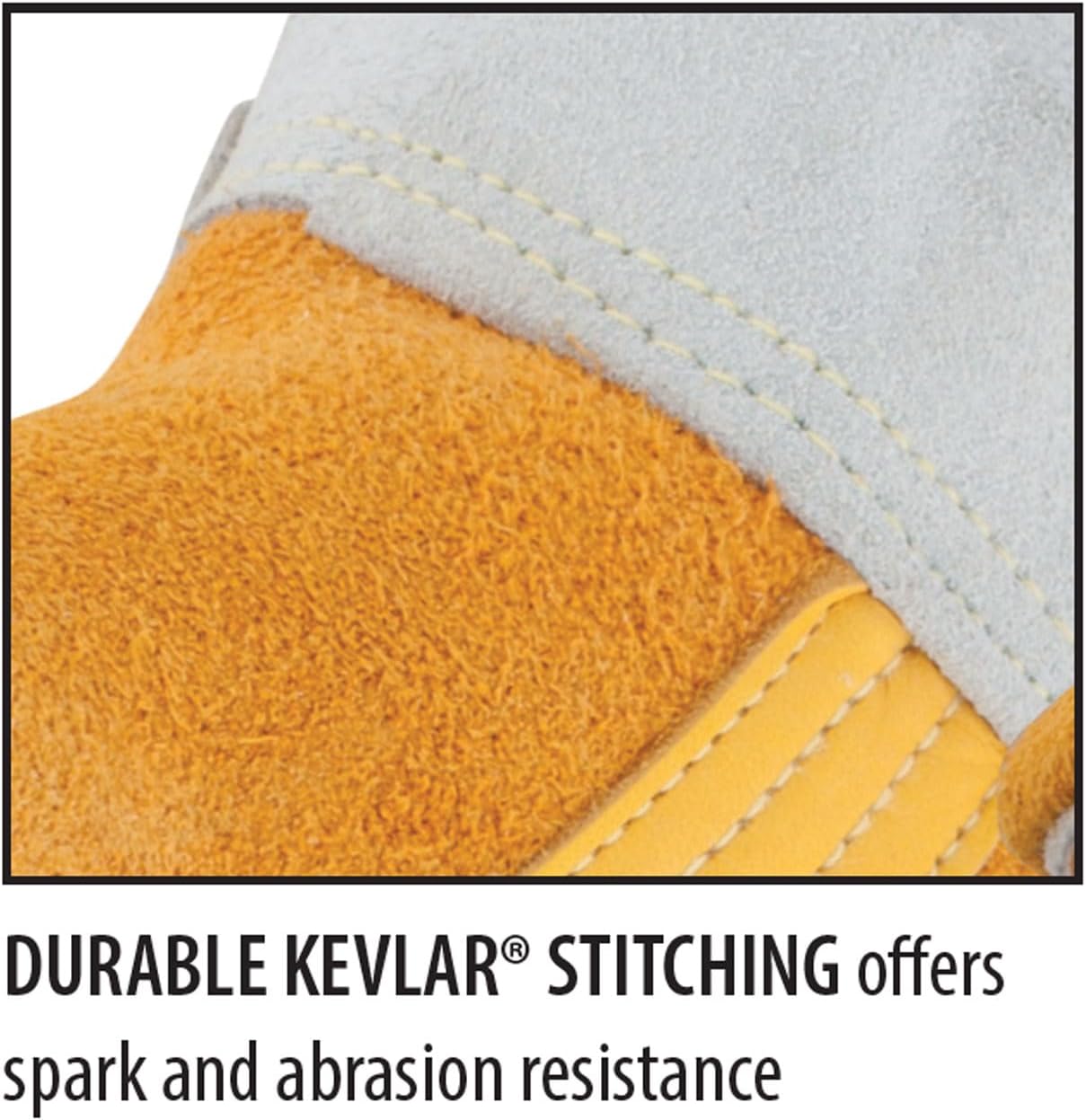 Black Stallion (850 Premium Grain Elkskin Stick Glove with Nomex Lined Back, Thumb Strap, Extra Thick, Kevlar Stitching, Flame and Abrasion Resistance, Medium - Image 3